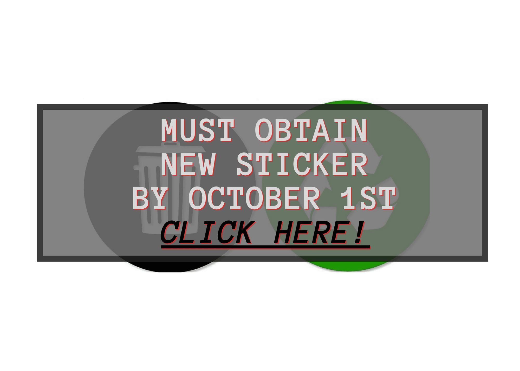 Must Obtain New Sticker By Oct 1