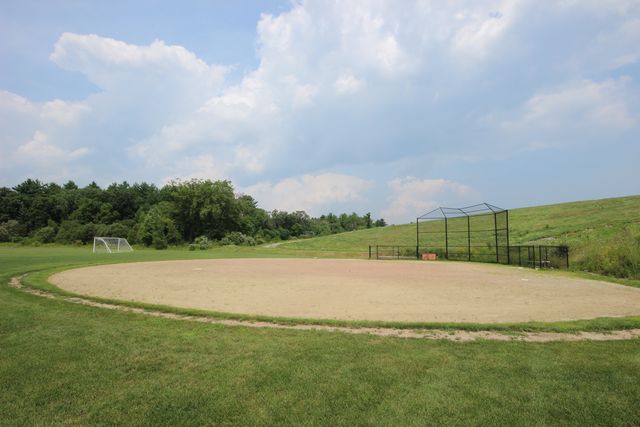 Softball field with cage