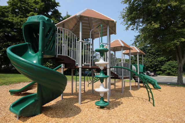 Up close image of jungle gym with slide