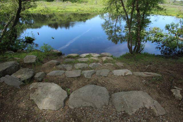 Rocky steps leading to waters edge