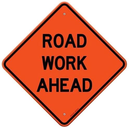 Road Work Ahead Sign
