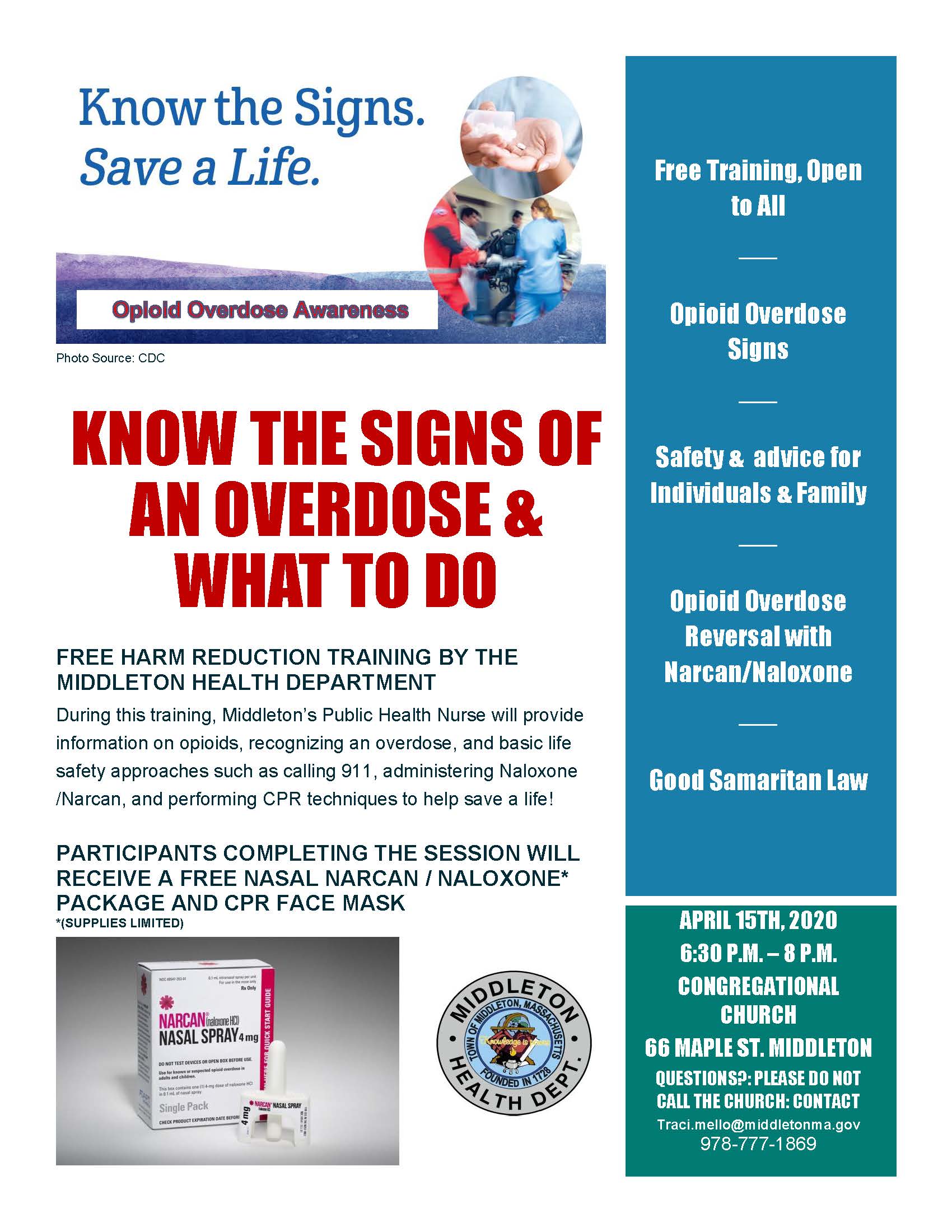 Opioid Harm Reduction Training Middleton 2020